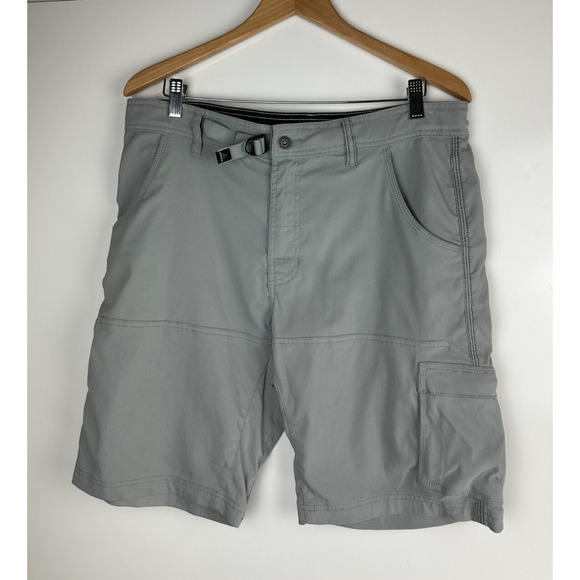 PrAna Stretch Zion Shorts Cargo Pocket Prana Gray 10" Inseam Men's Size 34 - Picture 10 of 11